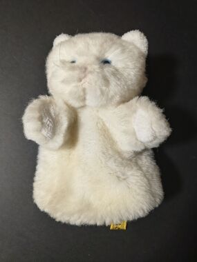 Vintage 1985 24K Polar Puff Plush Kitty Cat Toy Hand Puppet